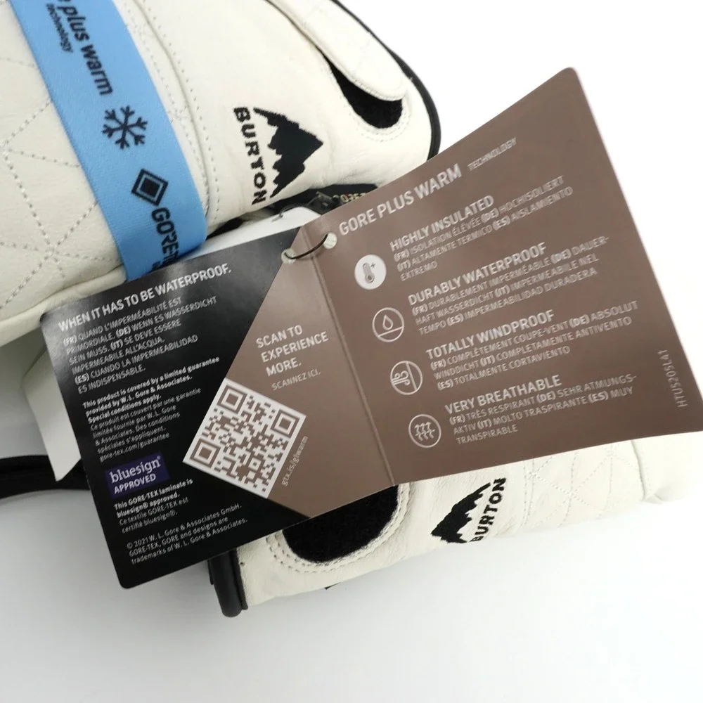 Burton Gondy GORE-TEX Leather Mittens Stout White Women S Snowboard Ski NEW